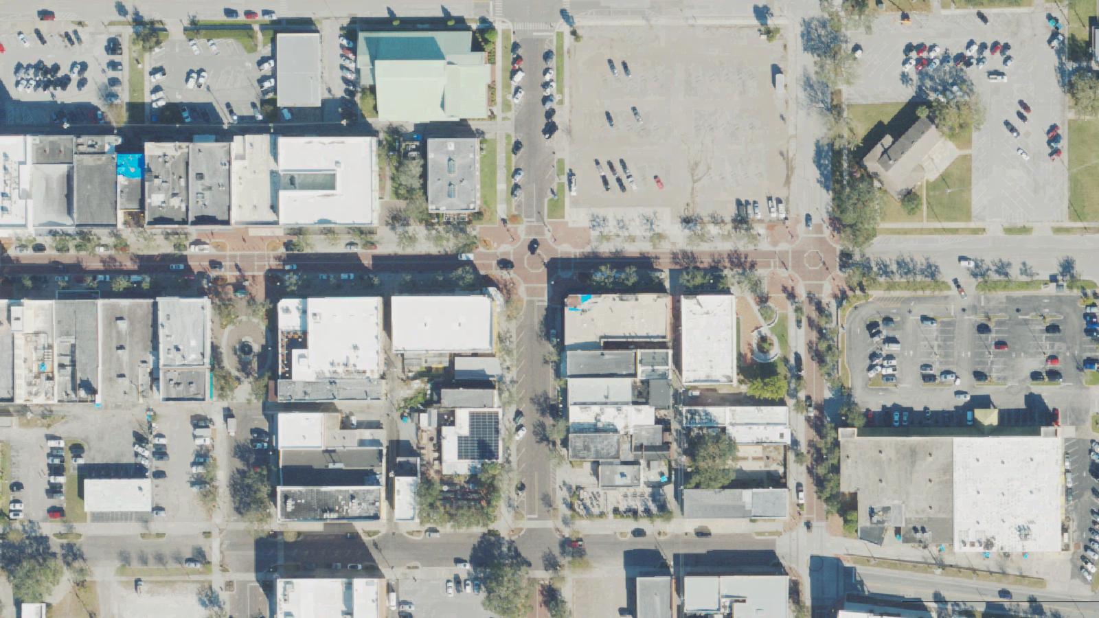 Aerial survey view of Sanford Fire Station No. 1