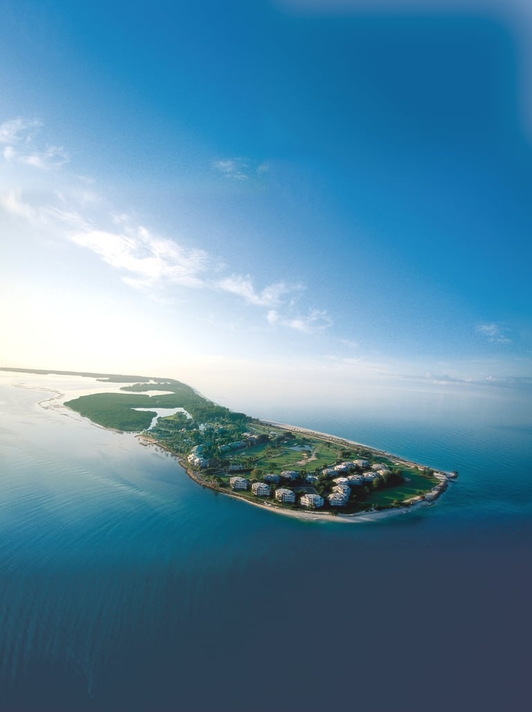 South Seas Resort aerial view of Captiva Island Florida beachfront property