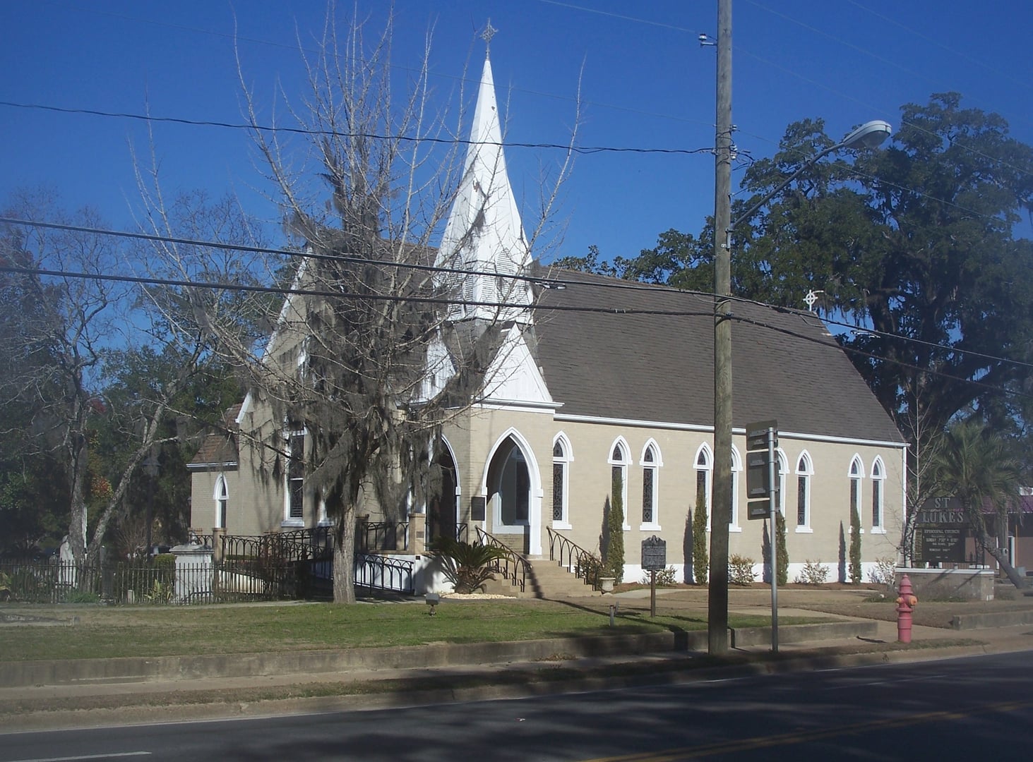 St. Luke's Episcopal Church in Marianna, Florida, rebuilt on the site of the 1864 Battle of Marianna