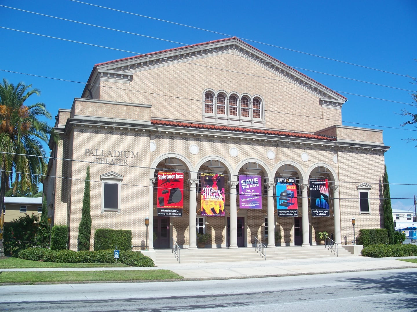 Exterior of the Palladium Theater at St. Petersburg College, housed in the 1925 former First Church of Christ Scientist building in St. Petersburg's North Shore Historic District