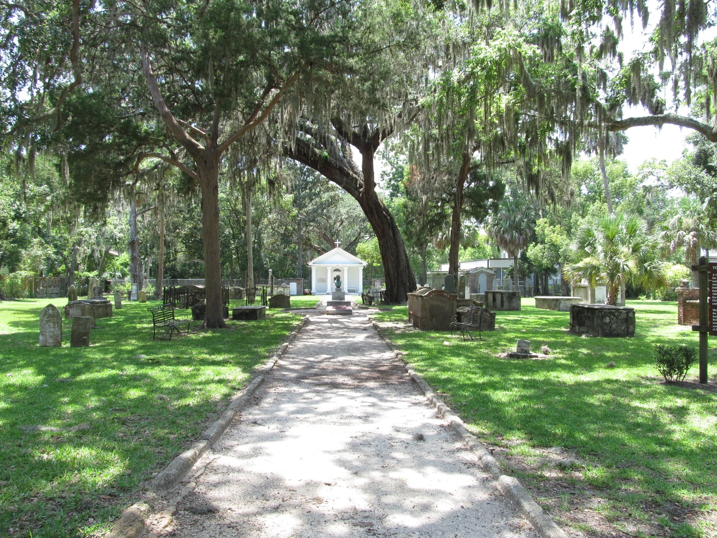 Entryway to Tolomato Cemetery, the historic Spanish colonial Catholic burial ground in St. Augustine, Florida