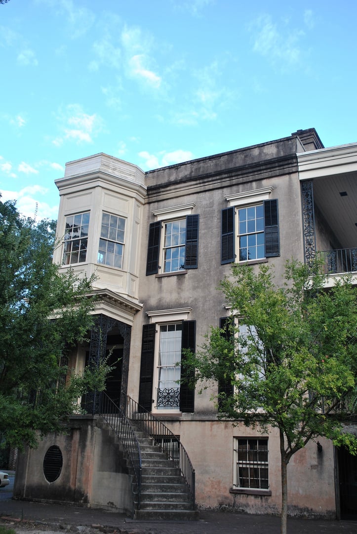 432 Abercorn Street (the Benjamin Wilson House), an 1868 Greek Revival mansion on Calhoun/Taylor Square in Savannah, Georgia.