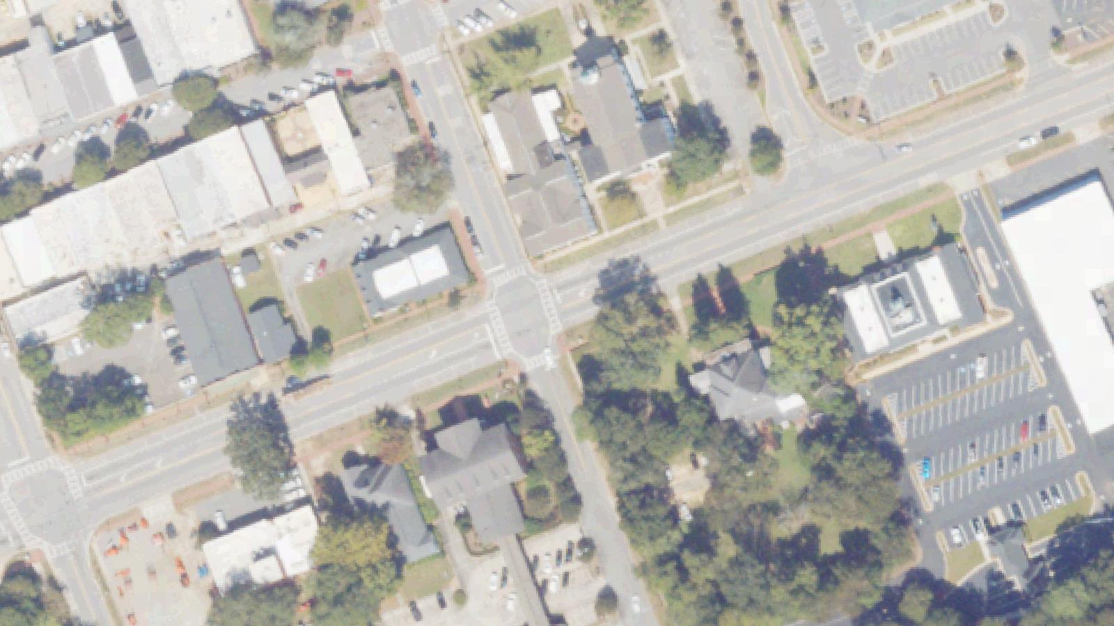 Aerial survey view of Evergreen Cemetery