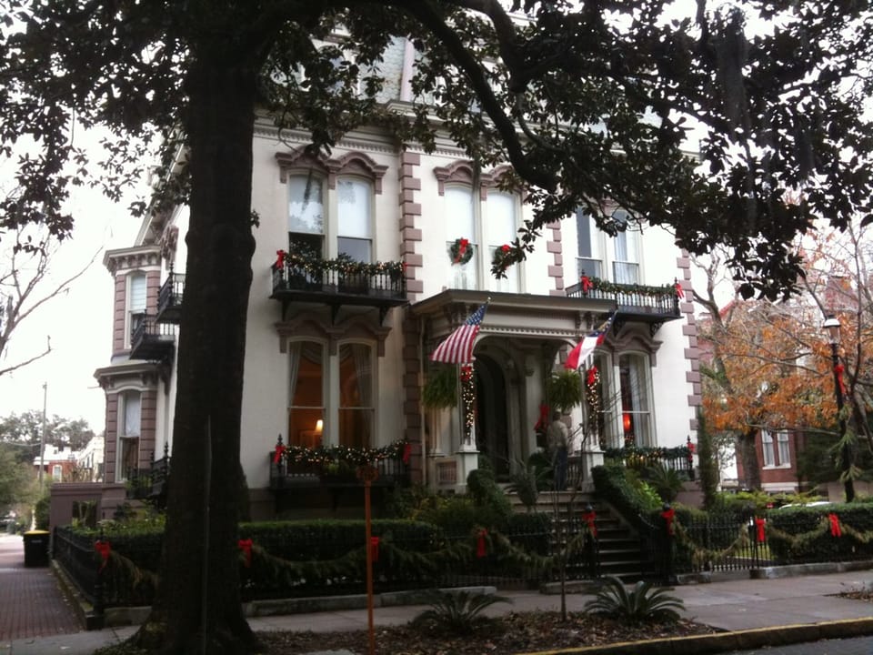 The 1873 Hamilton-Turner House (now Hamilton-Turner Inn), a French Empire-style mansion on Lafayette Square in Savannah's Historic District.
