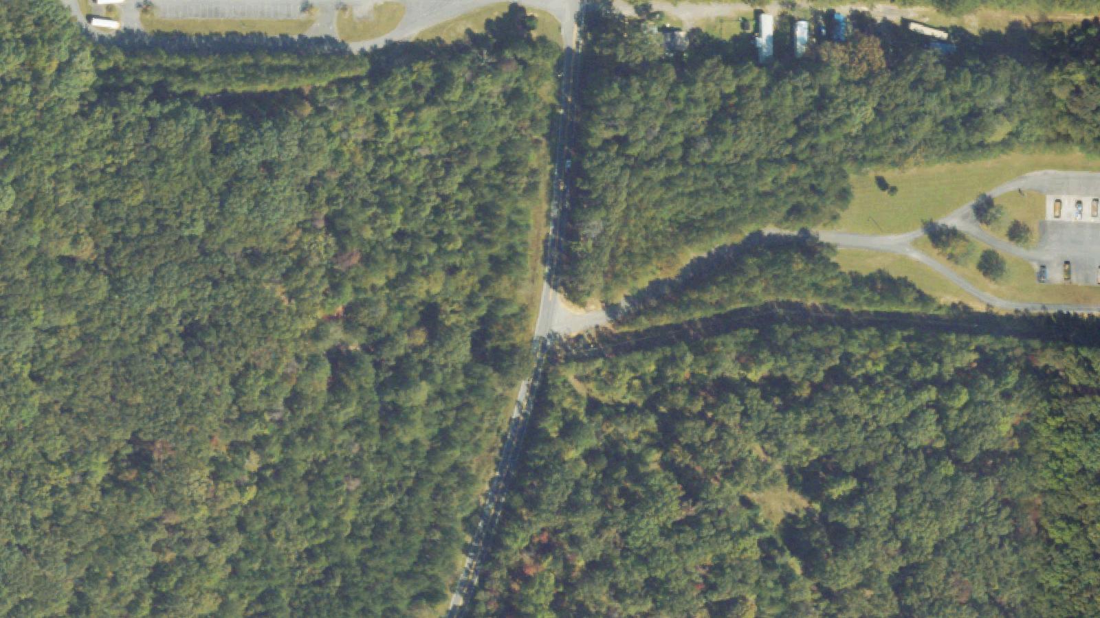 Aerial survey view of Hardin Bridge Road