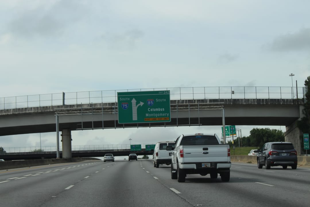Downtown Connector sb Exit 242 Right Lane Exit Only, Atlanta, Fulton County, Georgia