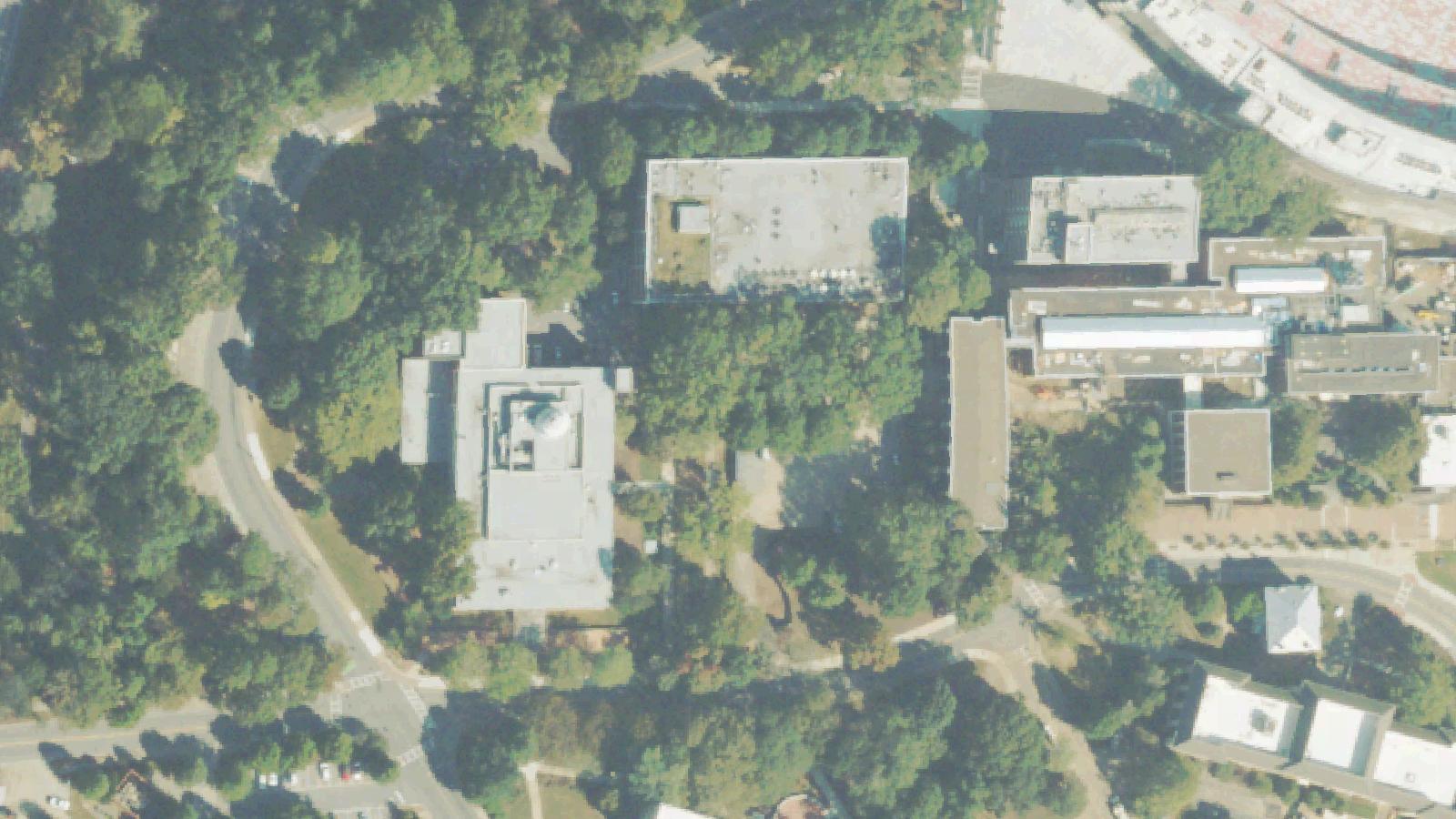 Aerial survey view of Joe Brown Hall