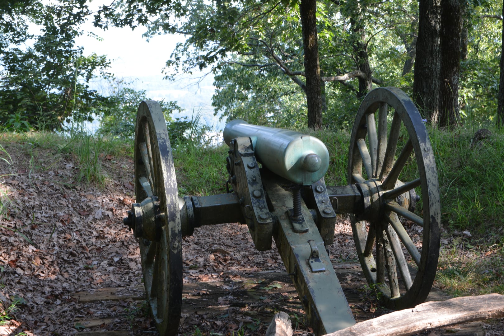Recreated Civil War artillery position at Kennesaw Mountain National Battlefield Park in Cobb County, Georgia