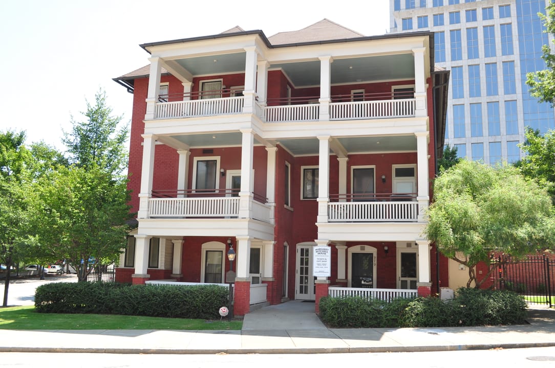 Rear exterior of the Margaret Mitchell House's three-story apartment wing, Atlanta.