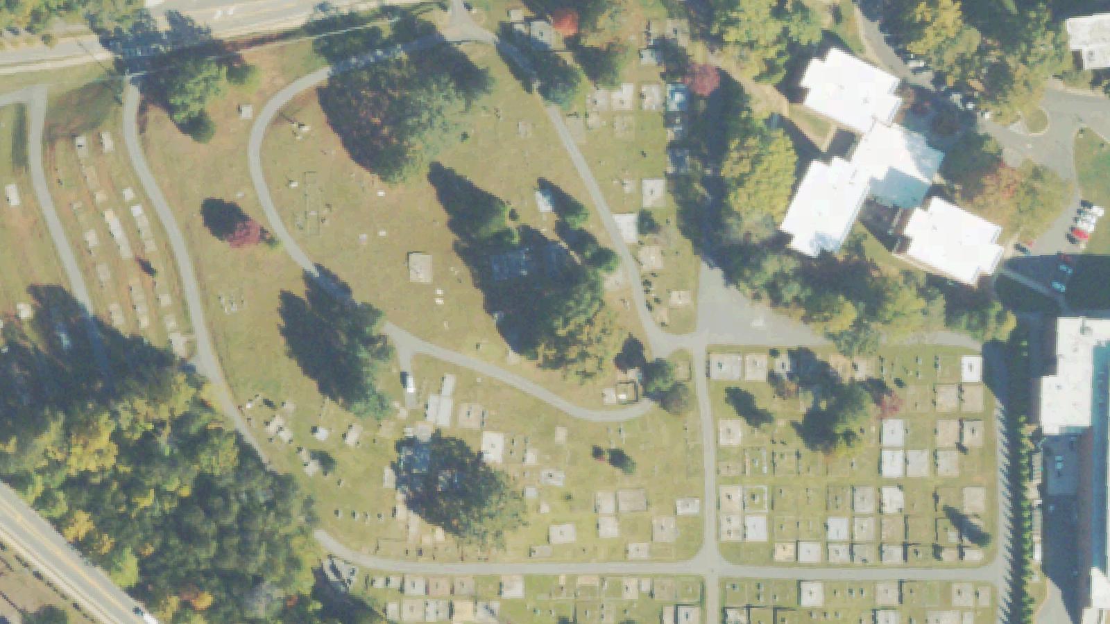 Aerial survey view of Mount Hope Cemetery (Dahlonega)
