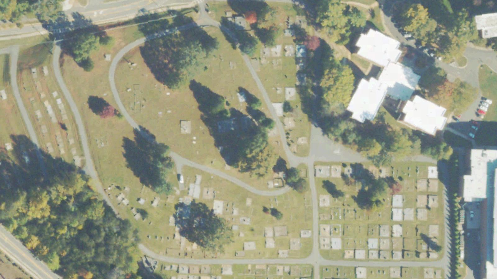 Aerial survey view of Mt. Hope Cemetery