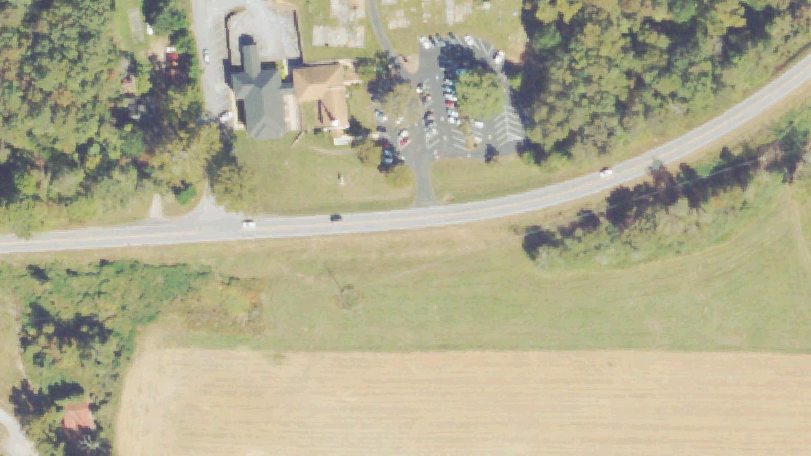 Aerial survey view of Nacoochee United Methodist Church Cemetery