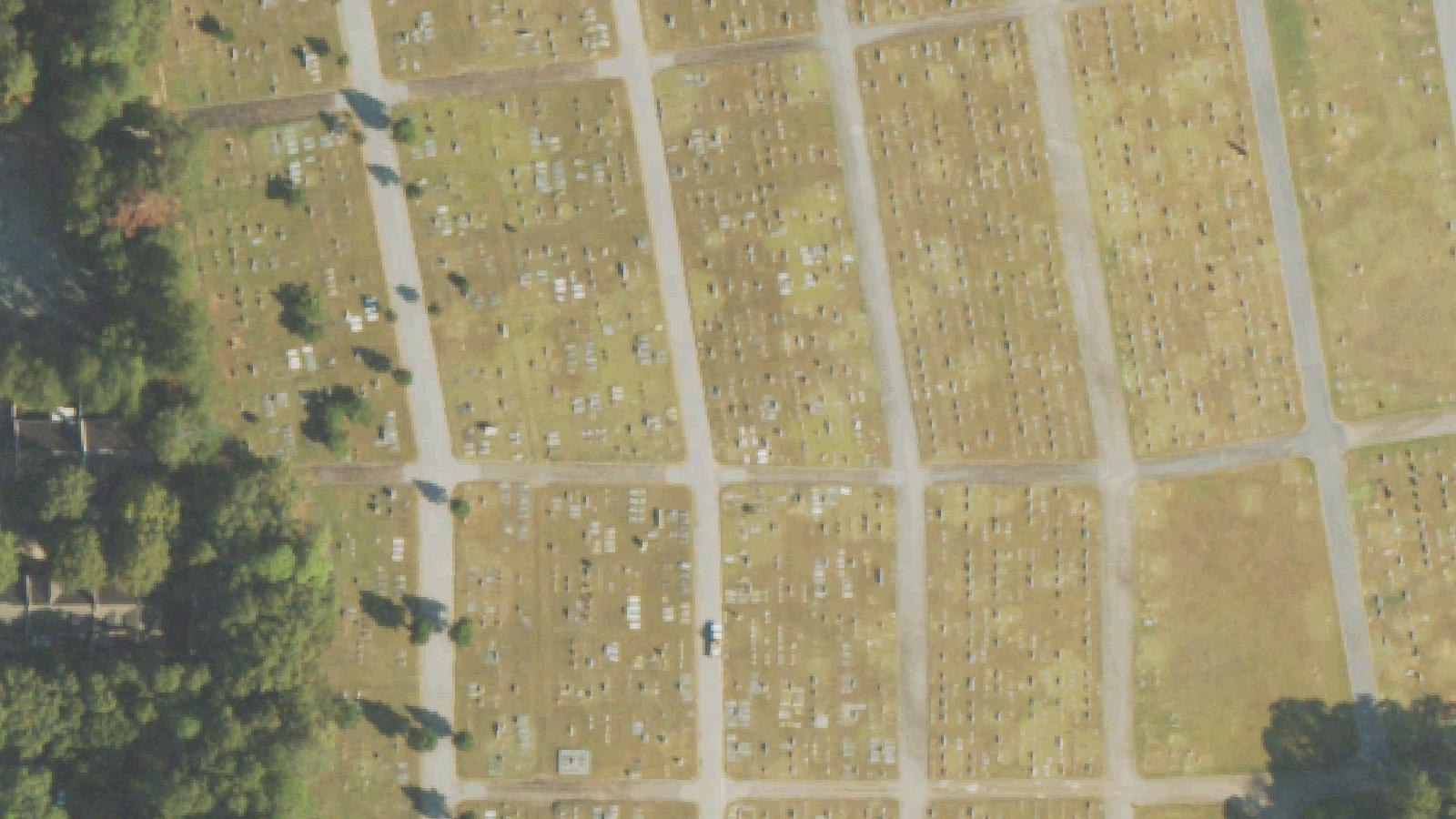 Aerial survey view of Oak Hill Cemetery