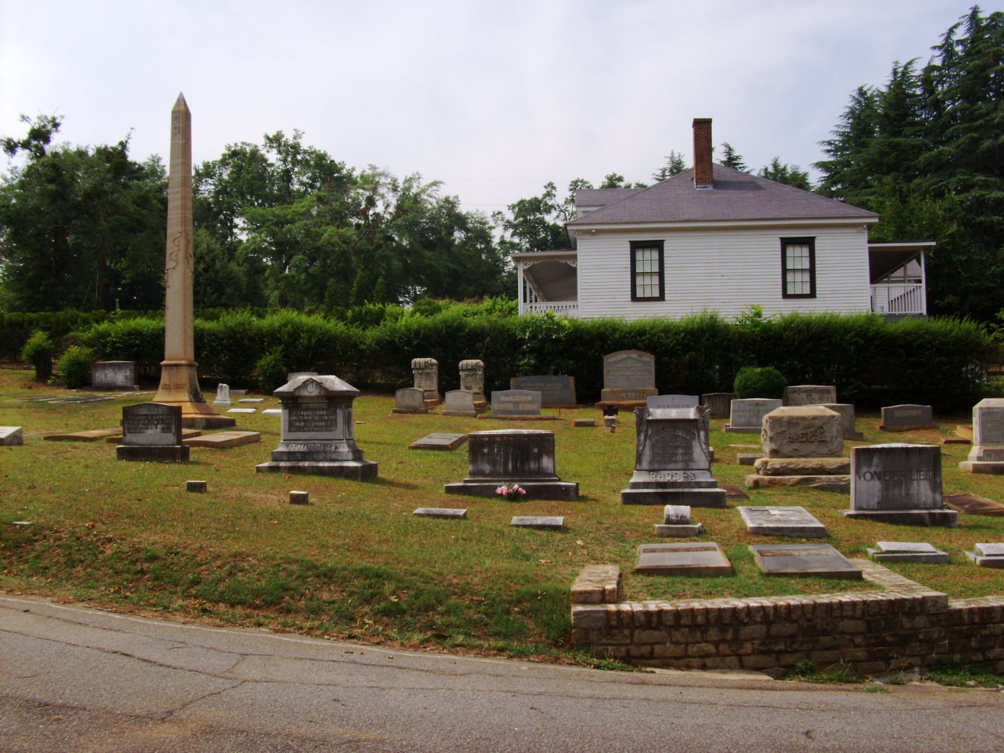 Groundskeeper's house at historic Oconee Hill Cemetery in Athens, Georgia, founded 1855 across from the University of Georgia campus.