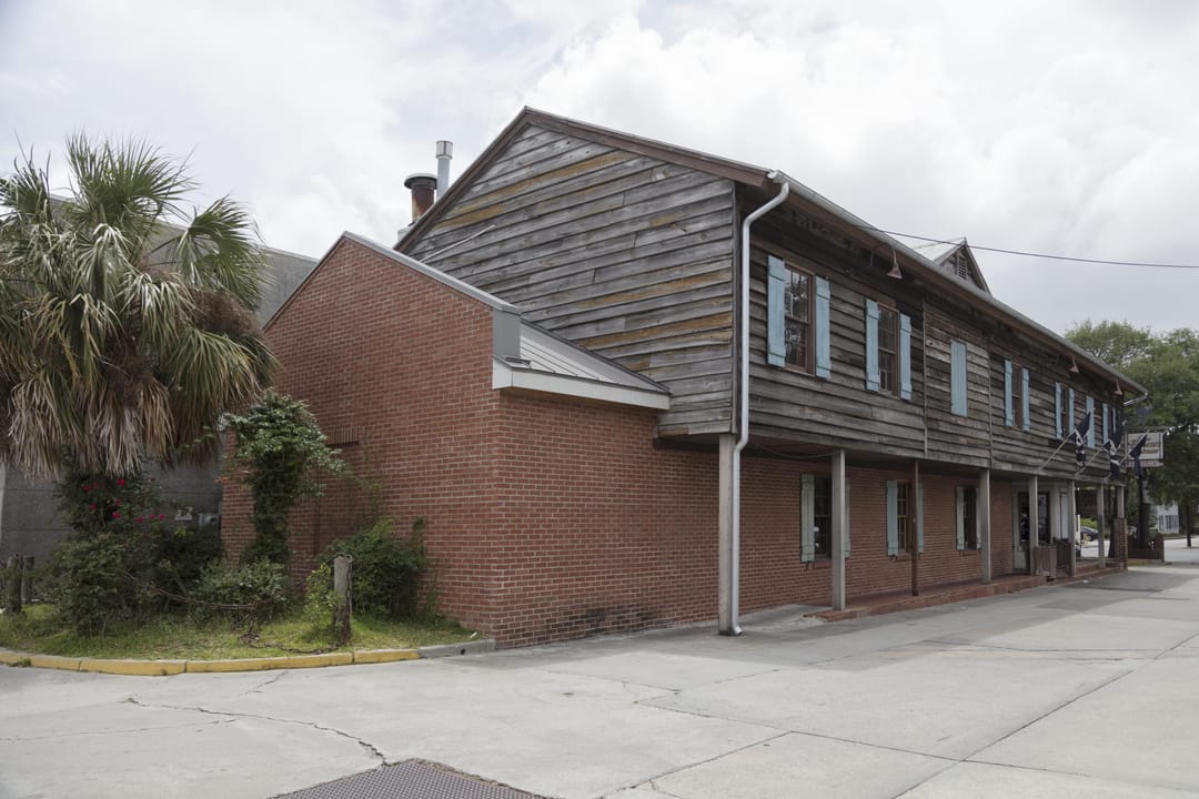 The Pirates' House, side and rear elevation showing the brick addition, Savannah.