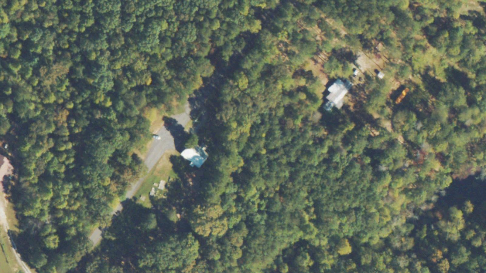 Aerial survey view of Salem Church and Graveyard