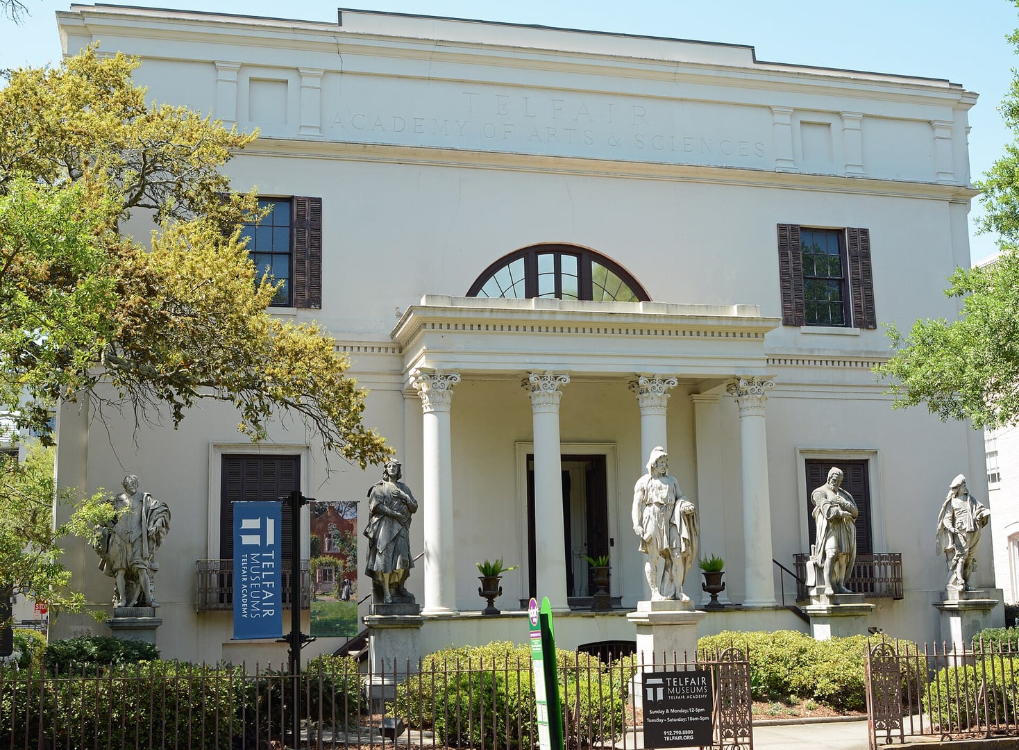 The Telfair Academy of Arts and Sciences, a Regency mansion built 1818 on Telfair Square in Savannah, Georgia.