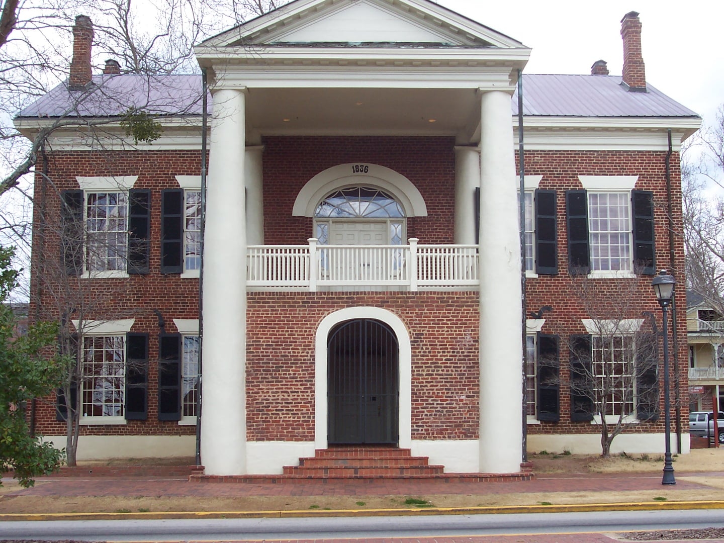 Exterior of the 1836 Old Lumpkin County Courthouse housing the Dahlonega Gold Museum in north Georgia