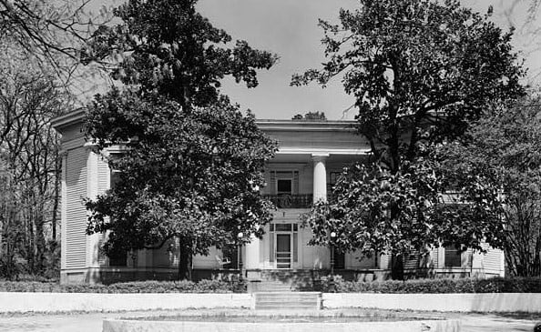 Historic American Buildings Survey photograph of the Greek Revival T.R.R. Cobb House in Athens, Georgia, showing the octagon wing additions documented in 1940.