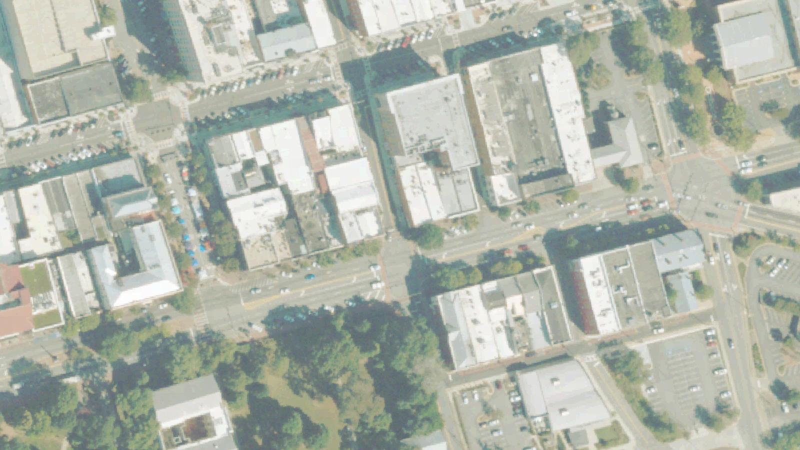 Aerial survey view of Waddel Hall