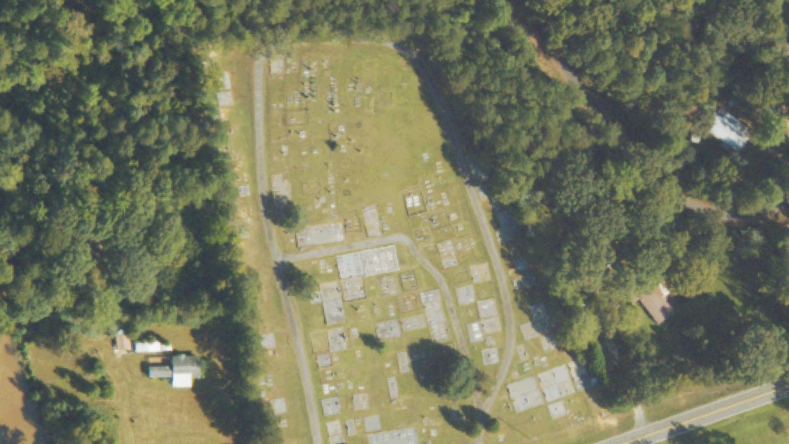 Aerial survey view of Waverly Hall Cemetery