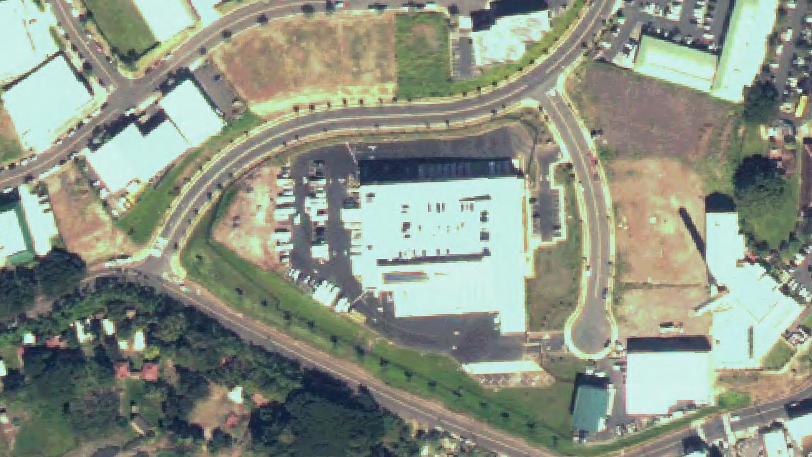 Aerial survey view of Waipahu Sugar Mill Road (Kipapa Gulch S-Turn)