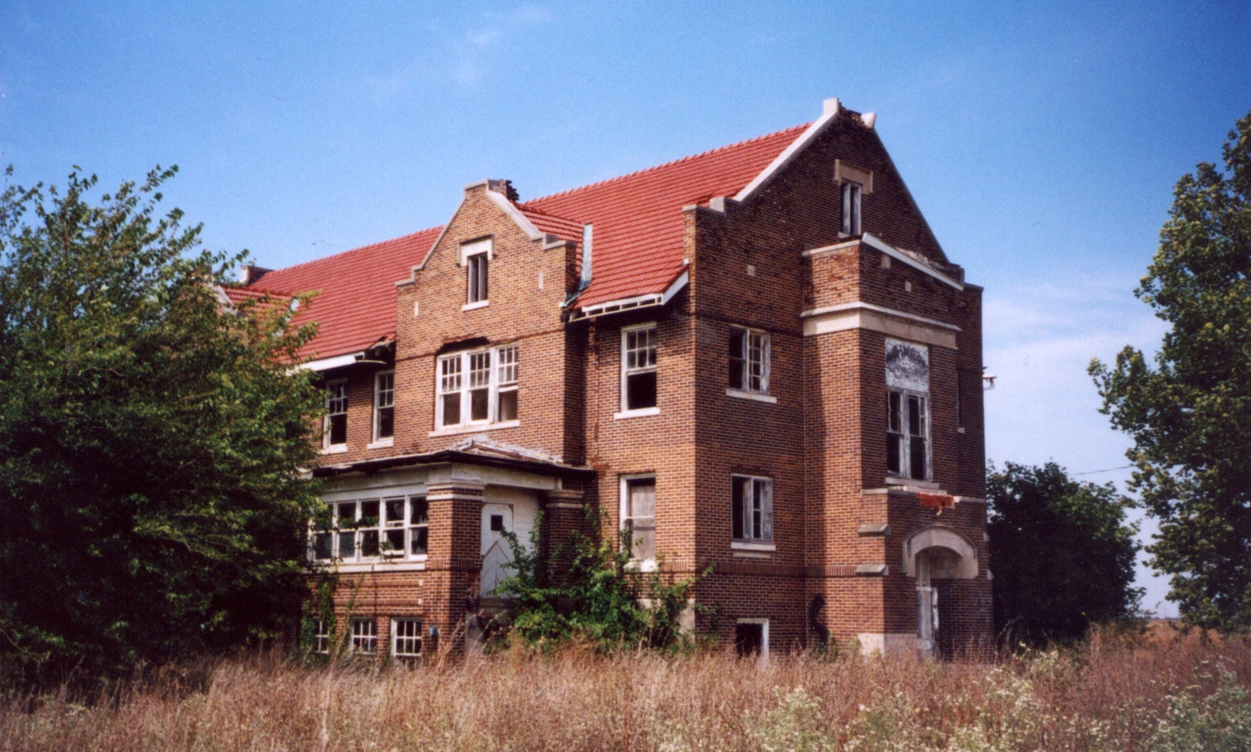 Exterior of Ashmore Estates, the former 1916 Coles County Poor Farm almshouse in Ashmore, Coles County, Illinois
