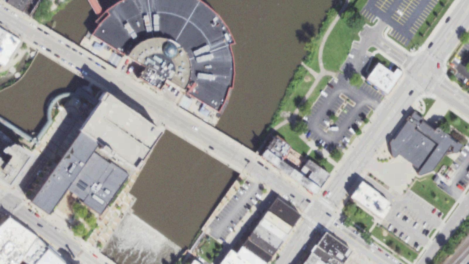 Aerial survey view of Aurora Two Brothers Roundhouse Ghost Tour & Investigation