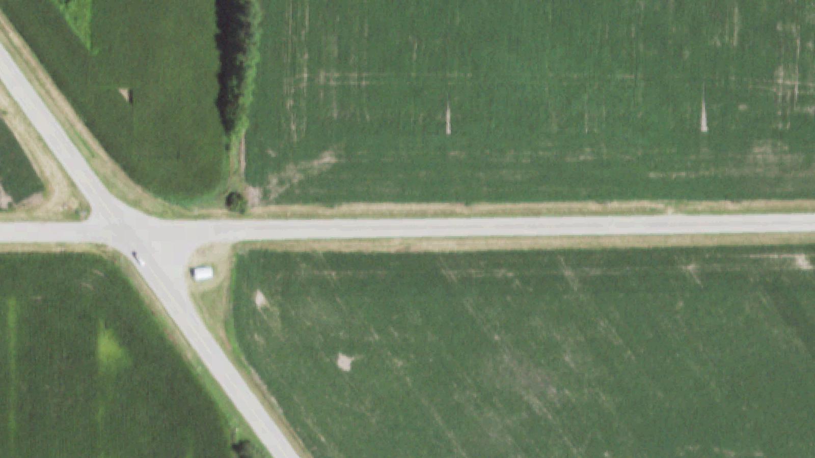 Aerial survey view of Bloods Point Cemetery