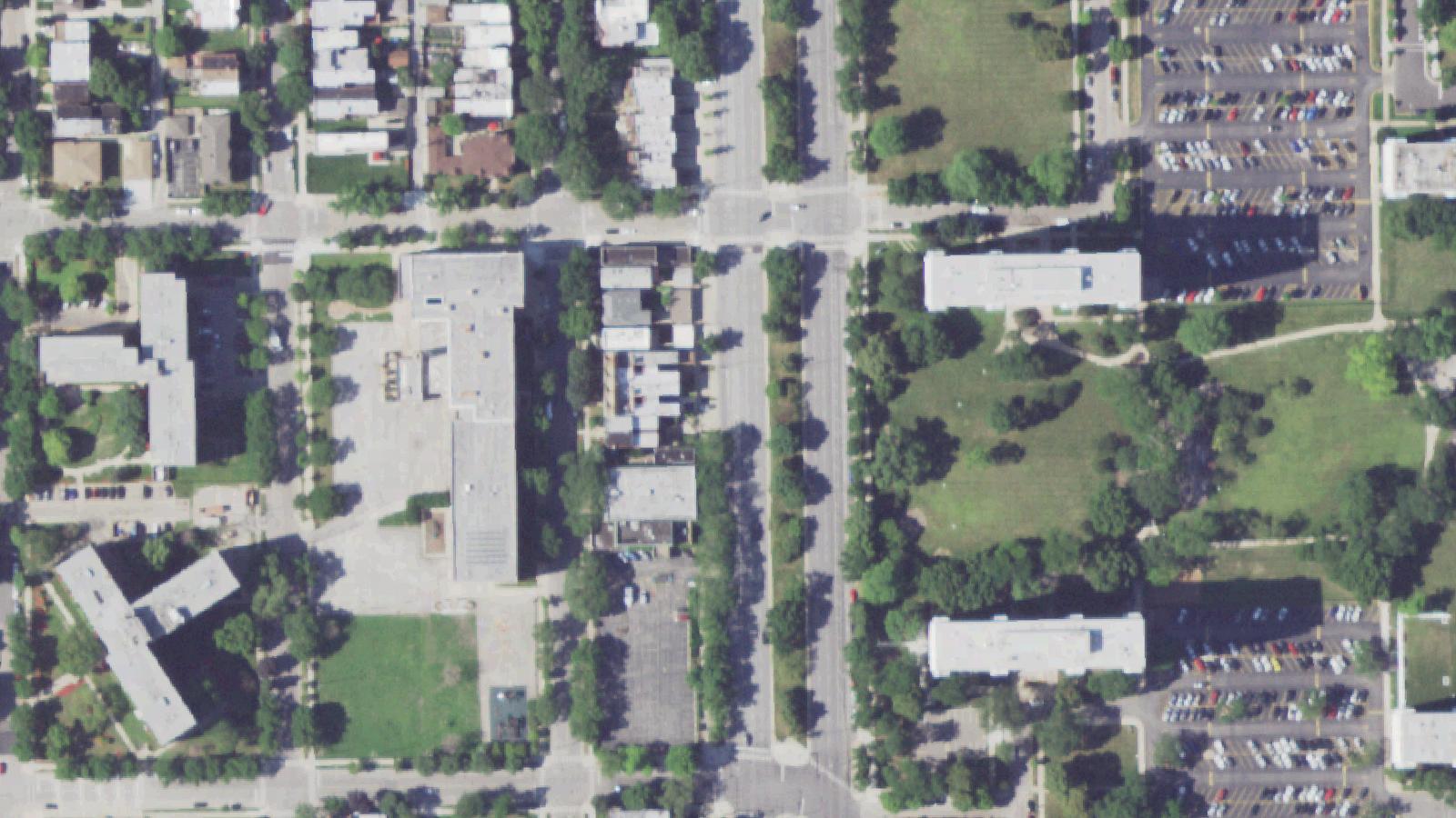 Aerial survey view of Camp Douglas Site