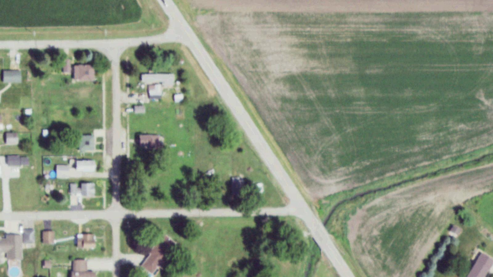 Aerial survey view of Cherry Mine Disaster Memorial & Cemetery