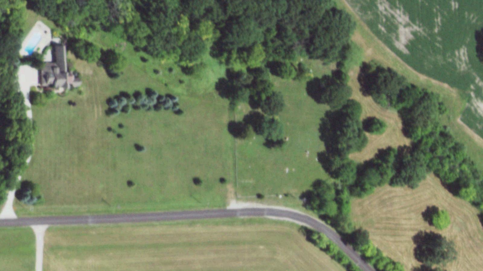 Aerial survey view of Dresden Cemetery (Minooka)