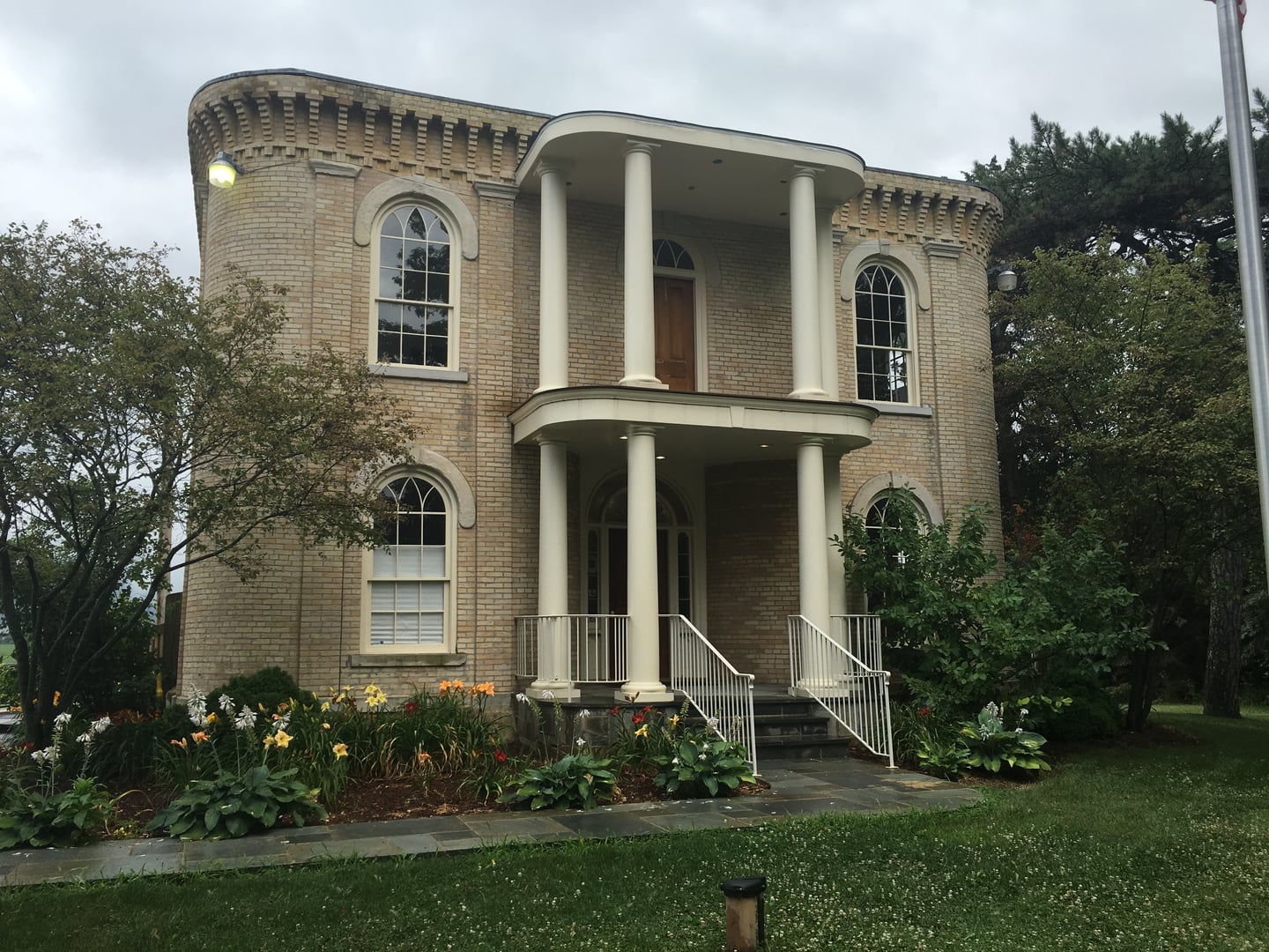 George Stickney House, the 1865 spiritualist mansion in Bull Valley, Illinois, now the village police department