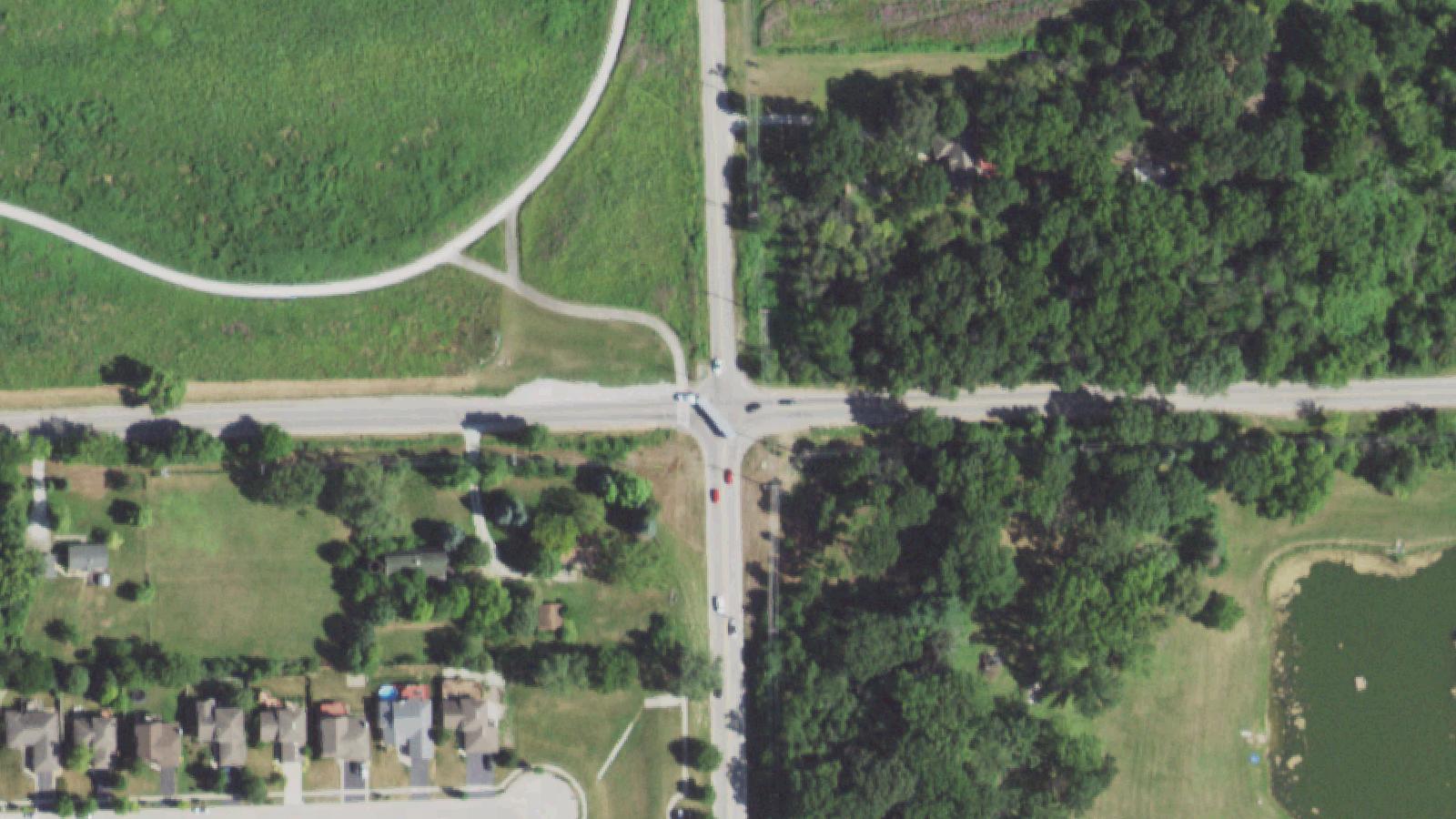 Aerial survey view of Gougar Road & Route 6 Intersection