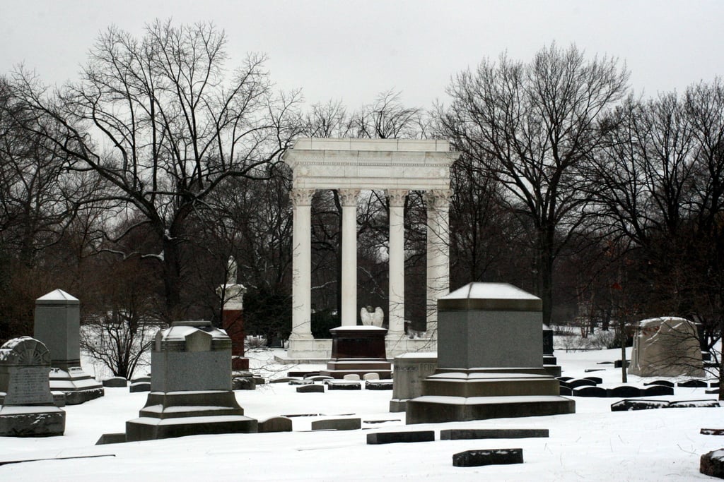 Graceland Cemetery in Chicago, Illinois, the historic Uptown burial ground with Victorian monuments