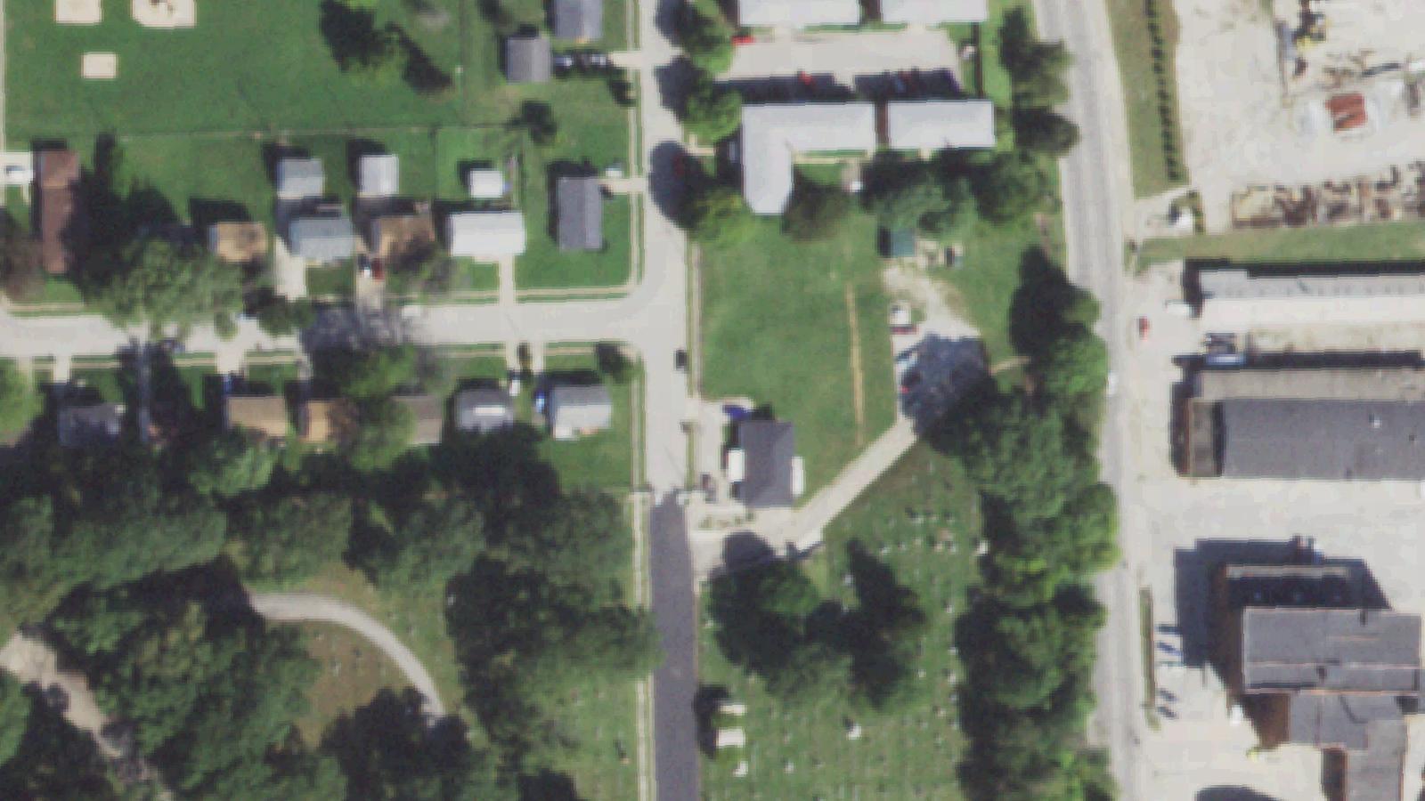 Aerial survey view of Greenwood Cemetery