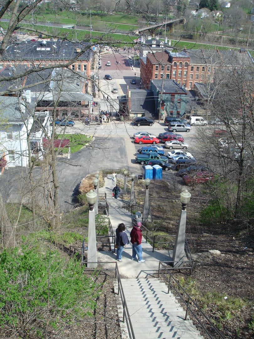 The Dowling House on Diagonal Street in Galena, Illinois — the 1826 limestone residence where the Haunted Galena Tour begins