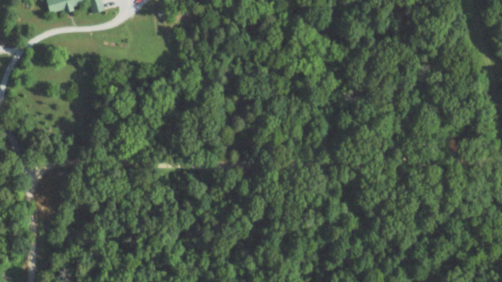 Aerial survey view of Macke Cemetery ('Hatchet Man Cemetery')