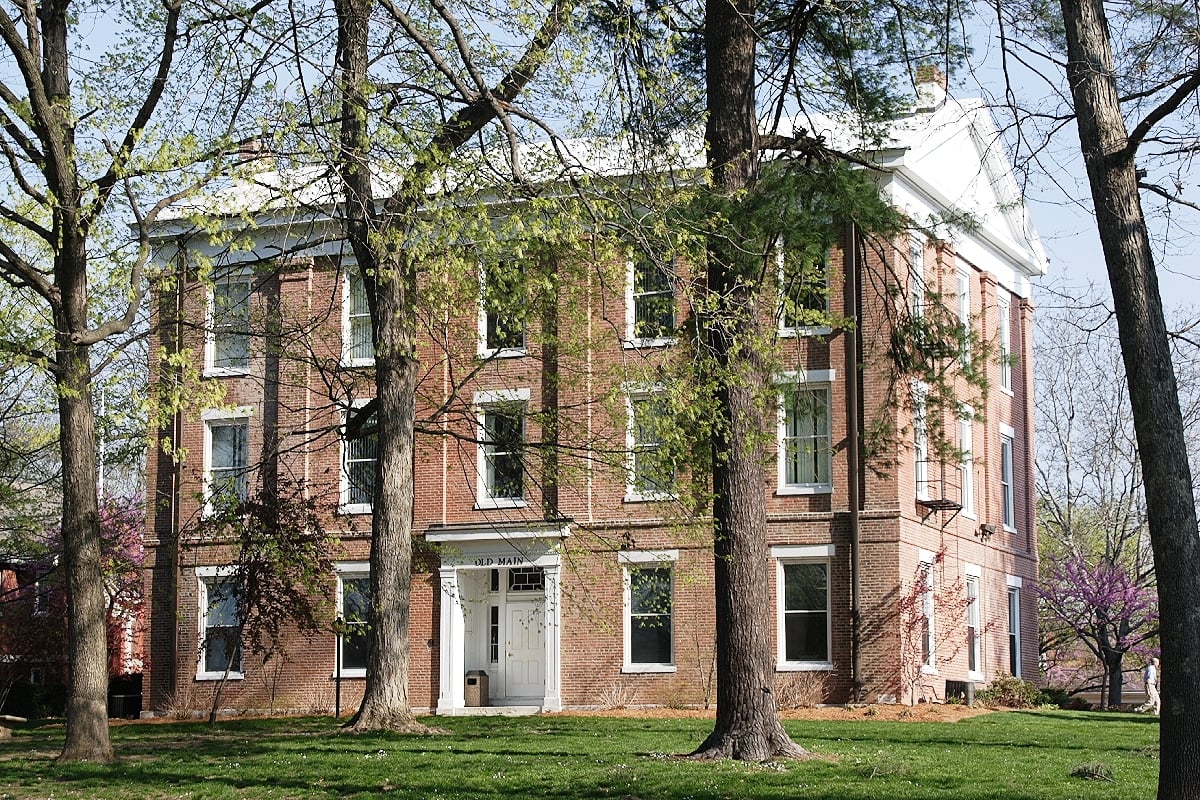 Old Main, the historic main building of McKendree University, Lebanon, Illinois — founded 1828 as McKendree College.