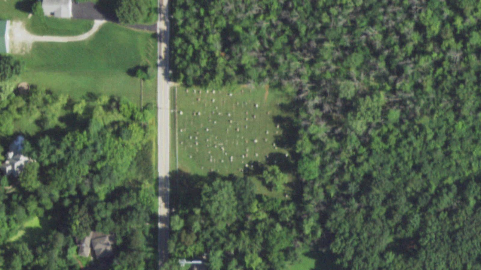 Aerial survey view of Old St. Patrick's Cemetery