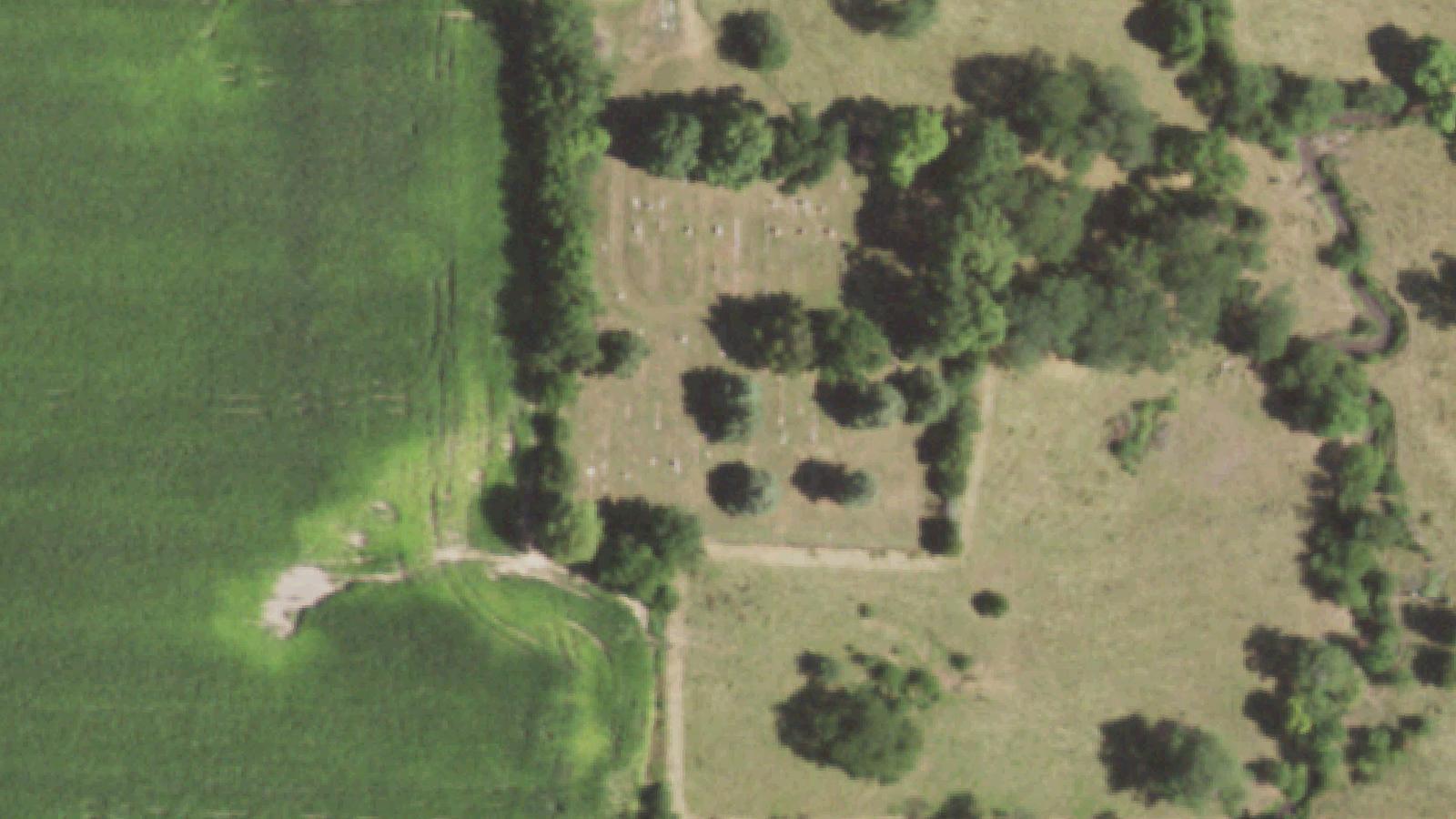 Aerial survey view of Sugar Tree Grove Cemetery