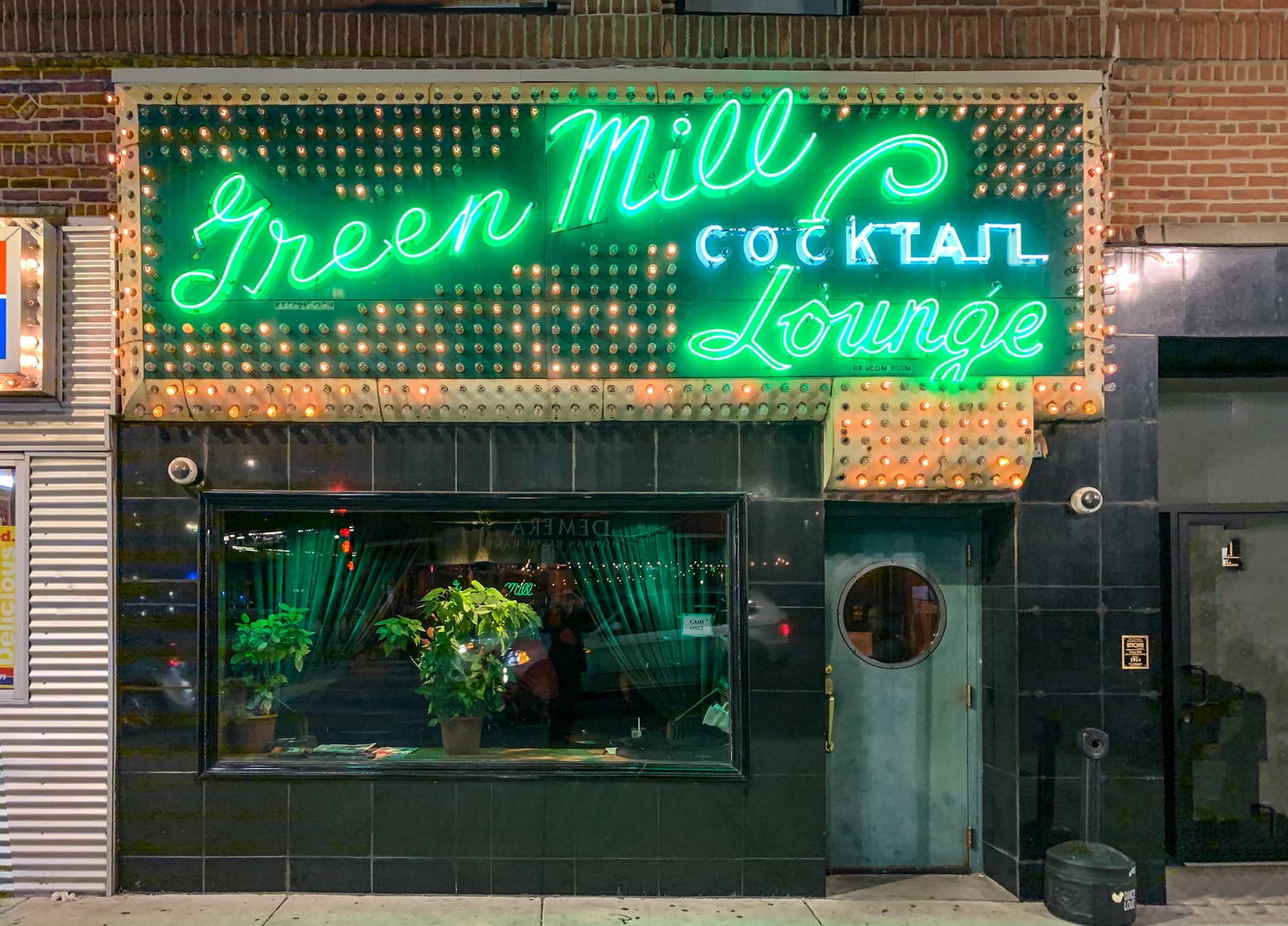Exterior of the Green Mill Cocktail Lounge at 4802 N. Broadway in Chicago's Uptown neighborhood
