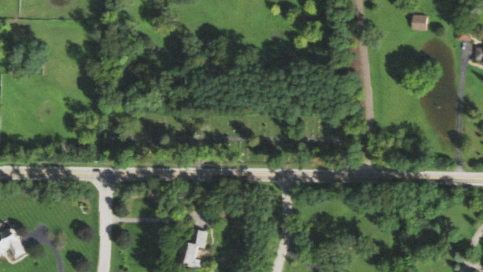 Aerial survey view of White Cemetery (Cuba Road)