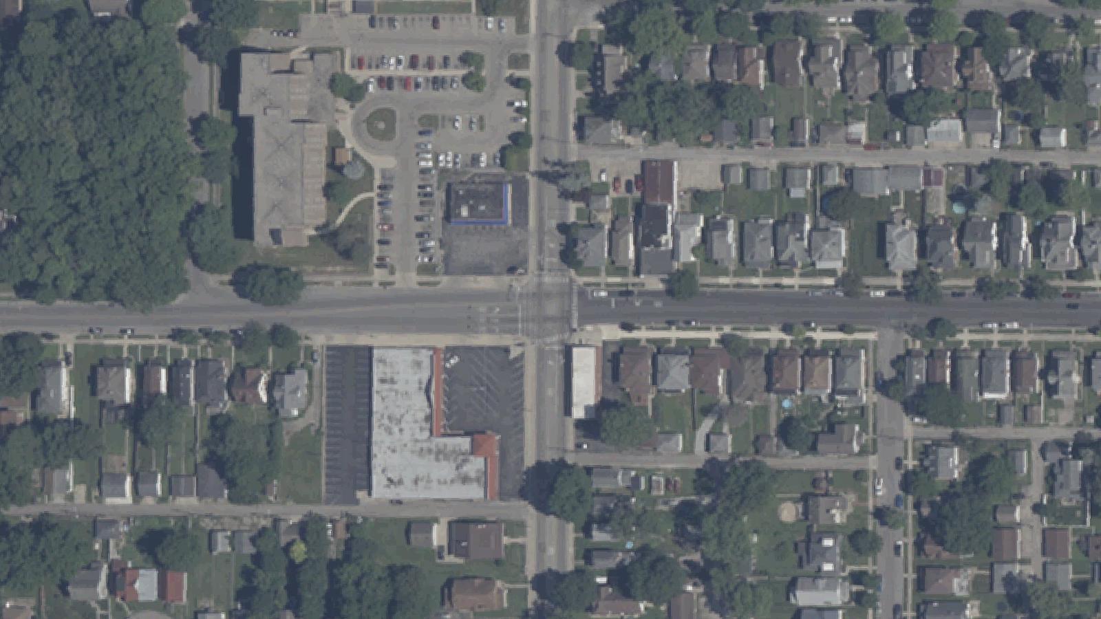 Aerial survey view of 1968 Richmond Explosion Memorial Site