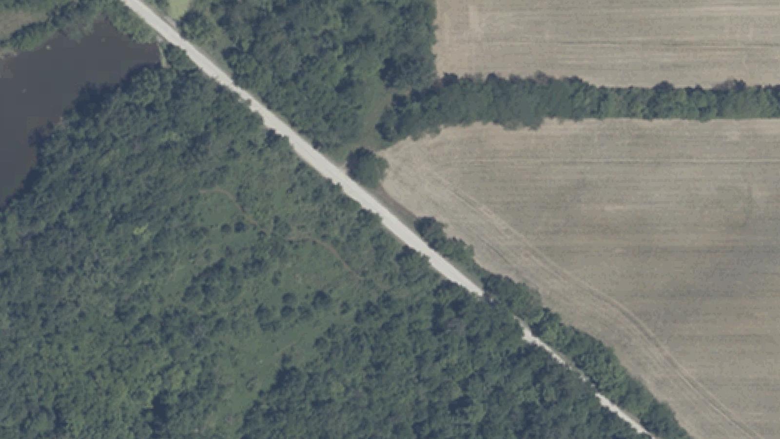 Aerial survey view of Batson Cemetery