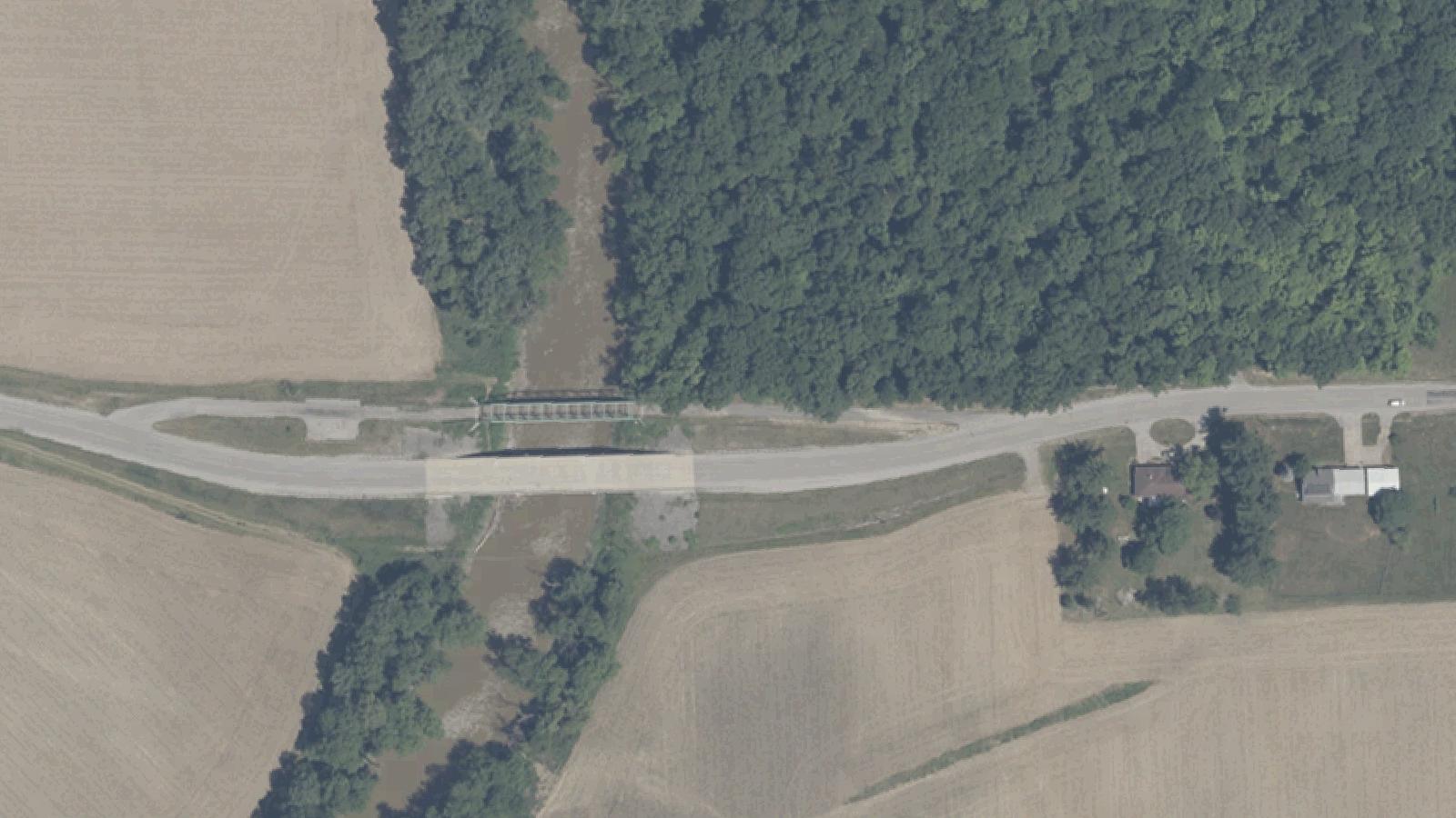Aerial survey view of Bostick Bridge