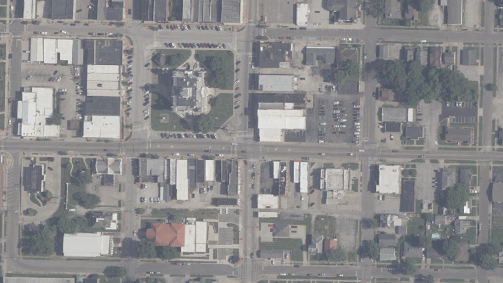 Aerial survey view of Bulldog Bridge