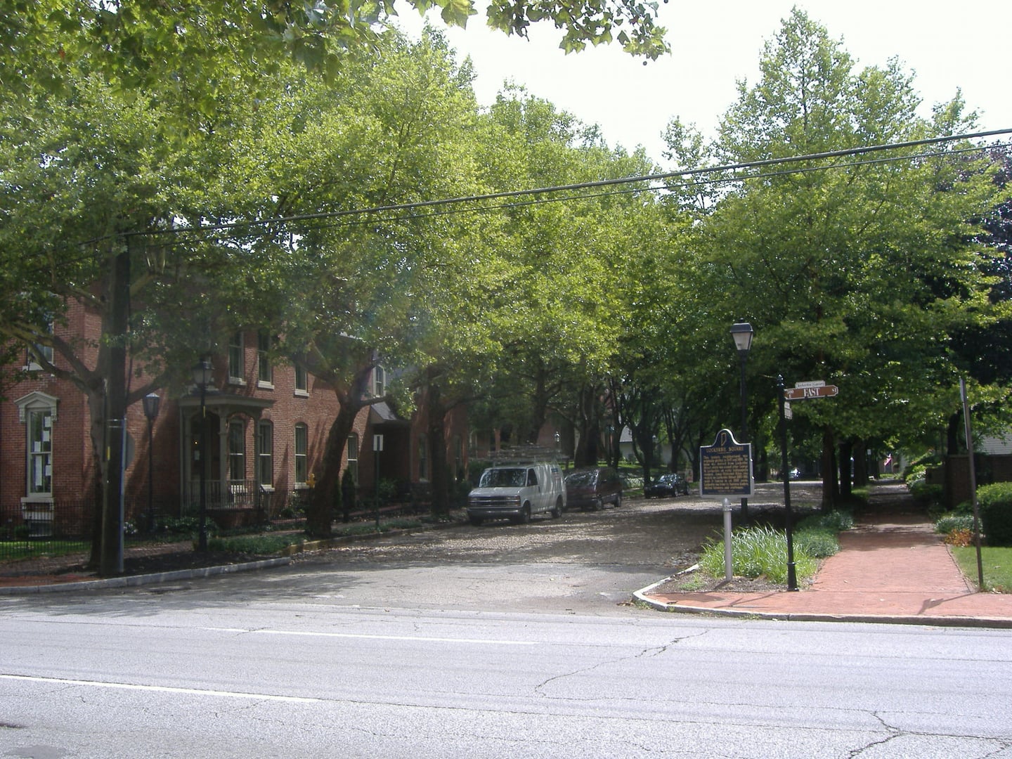 Historic streetscape in Lockerbie Square Indianapolis featured on Chatham Arch Lockerbie ghost walk