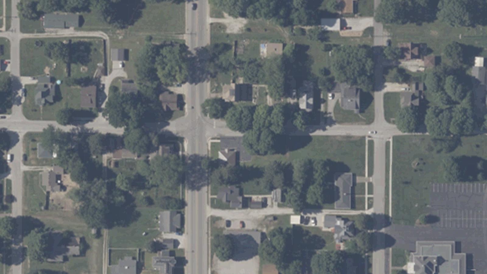 Aerial survey view of Cloverdale Cemetery
