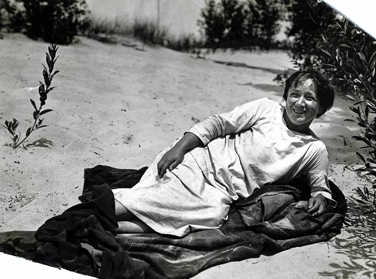 Undated Chicago Tribune photograph of Alice Mabel Gray, the University of Chicago scholar known as 'Diana of the Dunes' for her solitary life among the Indiana Dunes near Porter, Indiana.